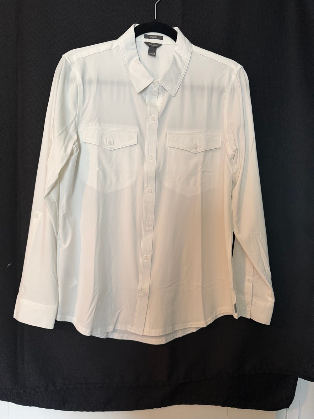 Eddie Bauer White Button-Down Long Sleeve Shirt (Never Worn)